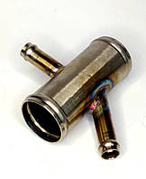 Патрубок радиатора к помпе (металич. 4 вых) нержавейка, Эталон