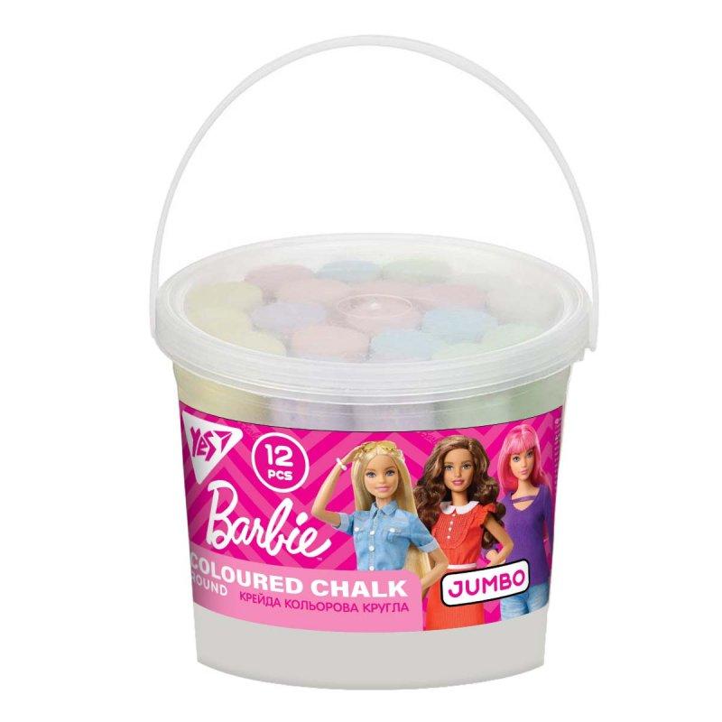 Крейда кольорова YES "Barbie" 12 шт, JUMBO 400454