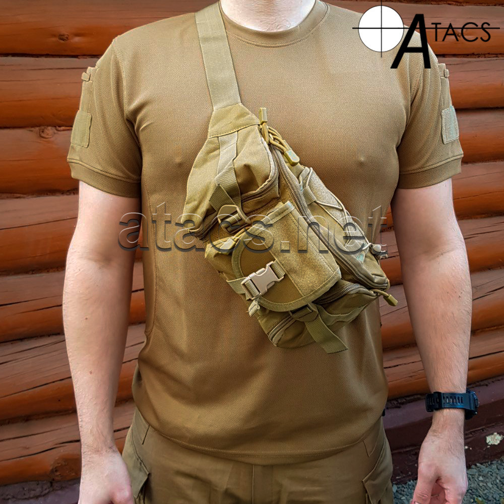 Сумка синтетична поясна койот