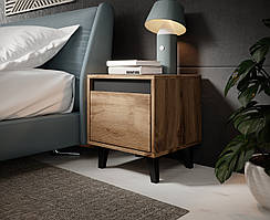 Приліжкова тумба NORD дуб вотан/чорний-комплект із 2 (CAMA)