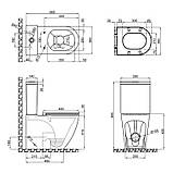 Унітаз-компакт Qtap Robin безободковый з сидінням Soft-close QT13222141ARW, фото 2