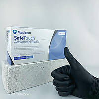 Нитриловые перчатки Medicom Advanced Black плотность 3,6 грамм, размер "М", 100 шт ( "№ 1100")
