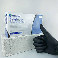 5 грамм супер плотная! Нитриловые перчатки Medicom Advanced Black плотность 5 грамм, размер "М", 100 шт ( "№