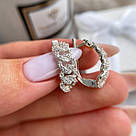 Сережки в сріблі з плетінням та розсипом фіанітів Селін, фото 5