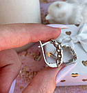 Сережки в сріблі з плетінням та розсипом фіанітів Селін, фото 6