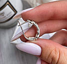 Сережки в сріблі з плетінням та розсипом фіанітів Селін, фото 7