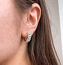 Сережки в сріблі з плетінням та розсипом фіанітів Селін, фото 8