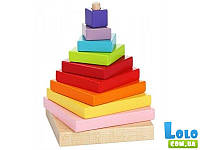 Деревянная пирамидка LD-5 Cubika (10 дет.) (98825)