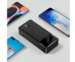 Зовнішній акумулятор Power Bank Baseus 30000 mAh 3XUSB USB-C PD 15W чорний, фото 4
