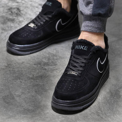 Мужские зимние кроссовки Nike Suede Winter Обувь Найк черные замшевые ...