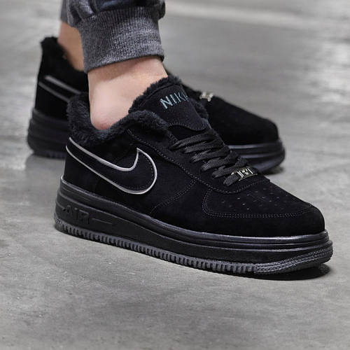 Мужские зимние кроссовки Nike Suede Winter Обувь Найк черные замшевые ...