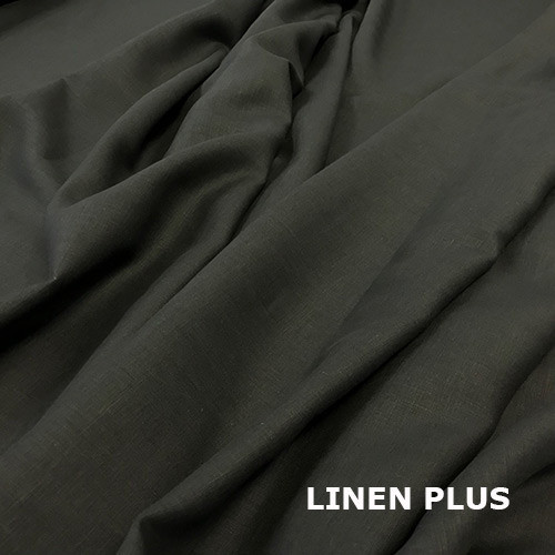 Чорна сорочково-платтєва лляна тканина, колір 948/147