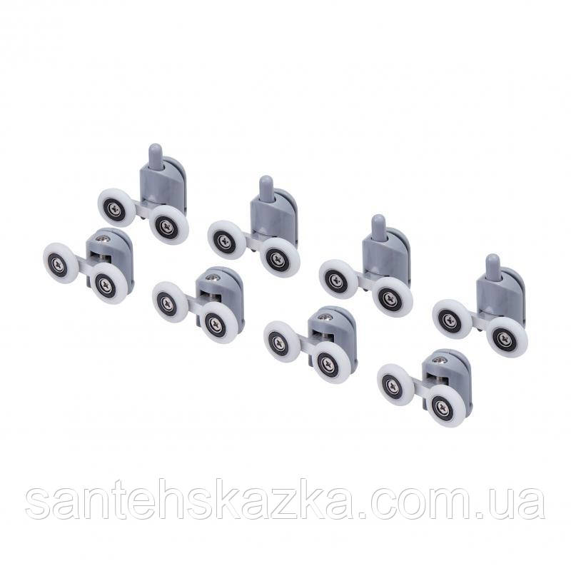 Комплект подвійних роликів Lidz Rolki SAT.DOUBLE.23.4 для скла 4 мм, фото 1