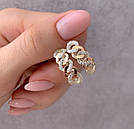 Сережки в сріблі і золоті з плетінням та розсипом фіанітів Амелія, фото 5