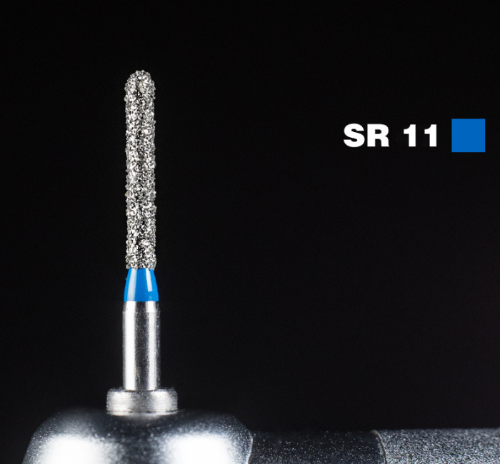 Діамантовий бір SR-11. Продовження фіссурний із заокругленим кінцем (ISO141/012), Mani синій.Оригінал., фото 1
