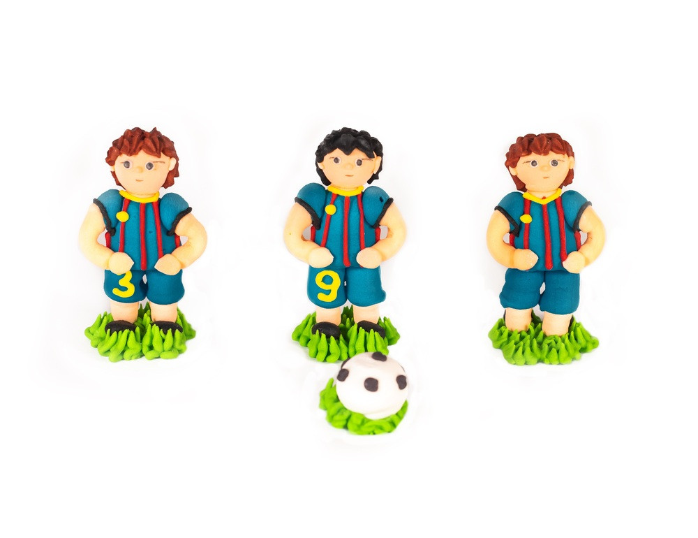 Набір цукрових фігурок "Футболісти тріо в блакитній формі", фото 1