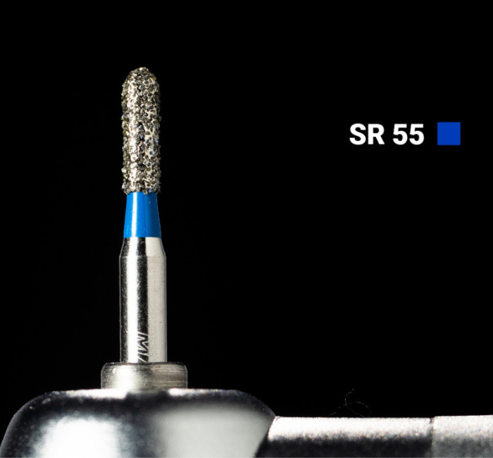 Діамантовий бір SR-55. Фіссурний із заокругленим кінцем (ISO139/013), синій, Mani.Оригінал., фото 1