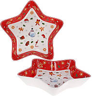 Блюдо у формі зірки "С Різдвом" 28 см, порцелянове