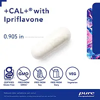 CAL+ c Иприфлавоном, CAL+ with Ipriflavone, 351 Капсул, Pure Encapsulations, 351 Capsules BX145, фото 4