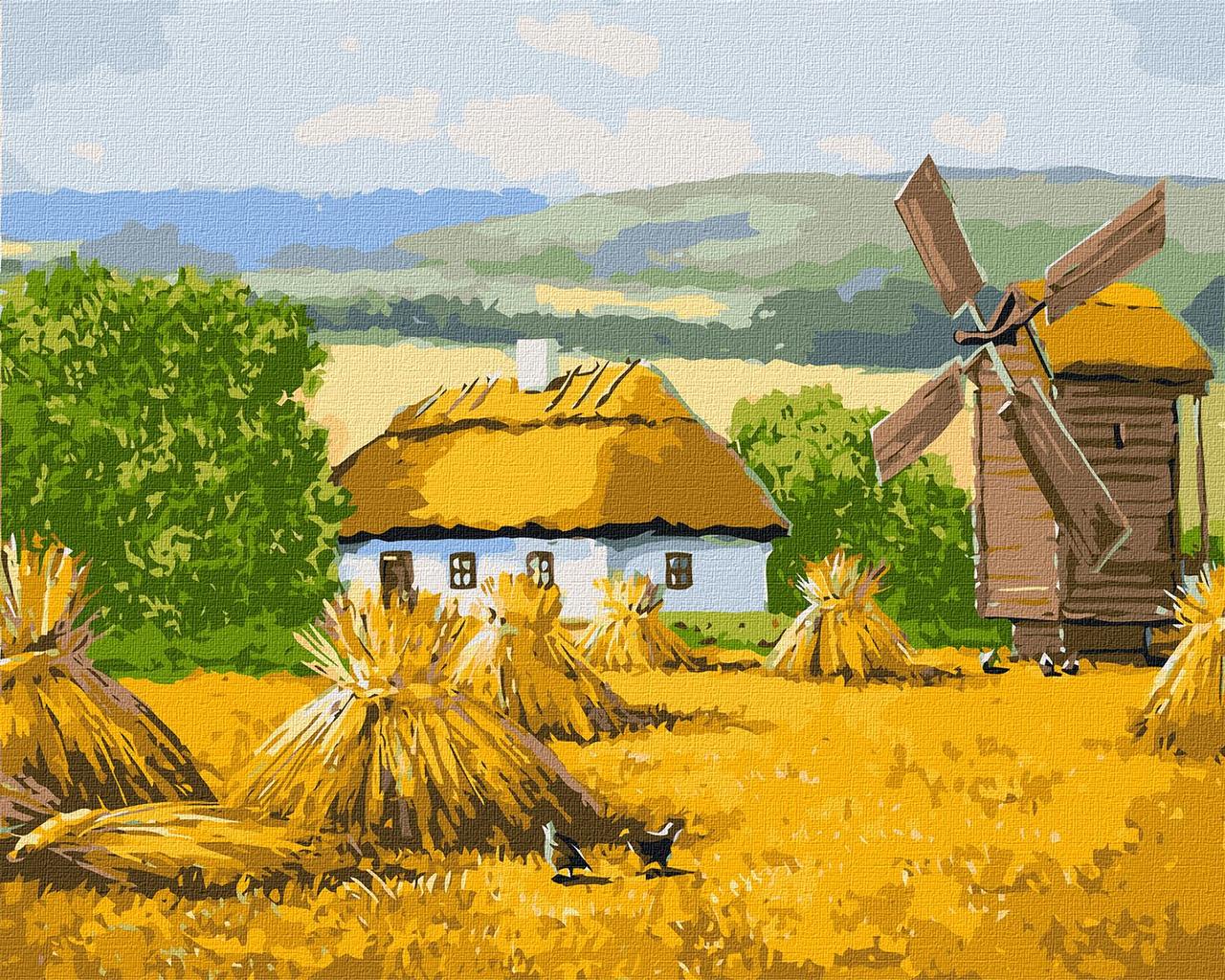 Картина за номерами Українська хатинка пейзаж 40*50 см Ідейка KHO 6305
