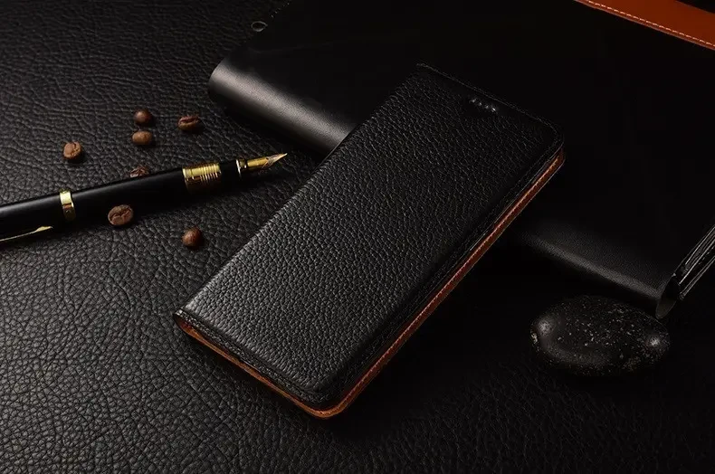 Чохол книжка з натуральної волової шкіри протиударний магнітний для Xiaomi Redmi A1 / A2 "BULL" Чорний
