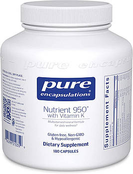Pure Encapsulations Nutrient 950 with Vitamin K/ Нутрієнти 950 з вітаміном До 180 капсул BX131