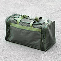Большая дорожная спортивная сумка Fat зеленая тканевая для поездок и тренировок в зале на 60 литров прочная