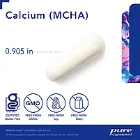 Кальцій (MCHA), Calcium (MCHA), Pure Encapsulations, 180 капсул BX147, фото 2