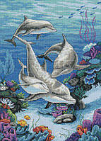 03830 The Dolphins Domain Царство дельфінів Набір для вишивання хрестом DIMENSIONS