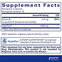 L-триптофан, L-Tryptophan, Pure Encapsulations, 90 капсул BX045, фото 2