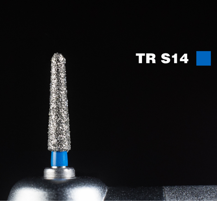 Діамантовий бір TR-S14. Закруглений конус (ISO 198/022), синій, Mani.Оригінал., фото 1