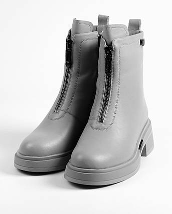 Черевики зі змійкою Geronea 377758 39 Світло-сірі шкіра 36, фото 1