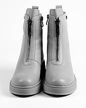 Черевики зі змійкою Geronea 377758 39 Світло-сірі шкіра 36, фото 2
