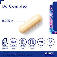 Pure Encapsulations B6 Complex / Комплекс вітамінів групи Б з підвищеним рівнем Б6 120 капсул BX553, фото 4