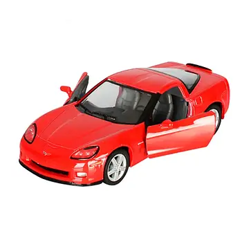 Машинка металева інерційна Chevrolet corvette KT 5320 W-r червона, 1:36