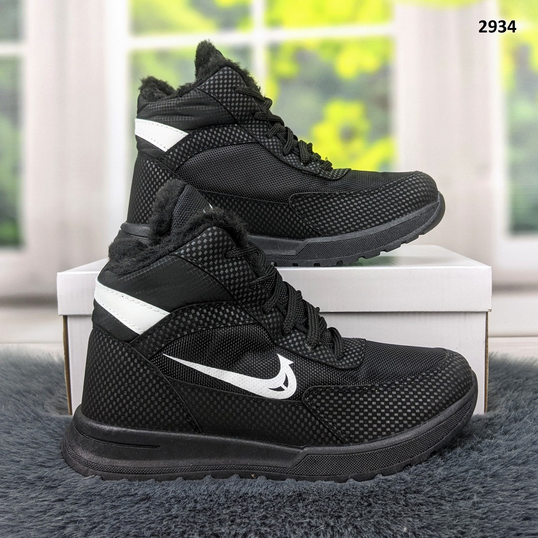 Черевики дутики жіночі зимові чорні на шнурках KG 2934, фото 1