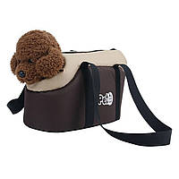 Переноска для котів коричнева сумка для собаки м'яка тканинна перенесення для тварин Pet Fang (L)