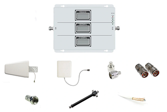 Репітер - Підсилювач gsm сигналу Комплект посилення стільникового зв'язку та 3g-4g інтернету 900, 1800, 2100 МГц Lintrate