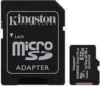 Карта пам'яті microSD Kingston  512Gb C10 100R A1 +SD-адаптер (SDCS2/512GB) (код 110181)