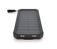 Power bank 30000 mAh Solar, ударо защищеный прорезиненый корпус, Black, Corton Box