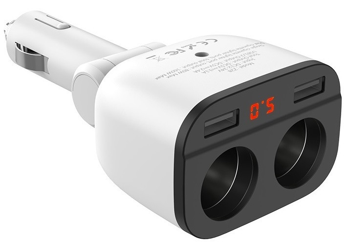 Адаптер автомобільний Hoco Power ocean Z28, 2USB, 3.1 A, білий