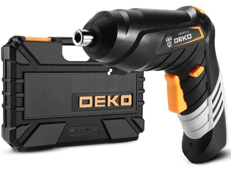 Викрутка акумуляторна DEKO DKCS3.6O1-S3 в кейсі з набором інструментів