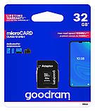 Картка пам'яті MicroSDHC 32 GB UHS-I Class 10 GOODRAM + SD-adapter (M1AA-0320R12), фото 3