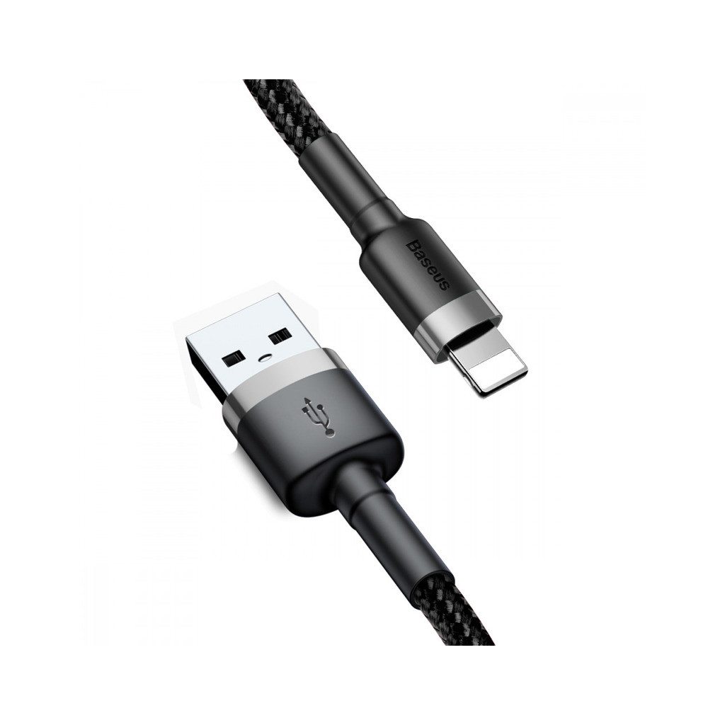 Кабель Lightning 3.0 m Baseus Cafule (CALKLF-RG1) чорно-сірий (коробка)
