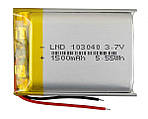 Акумулятор літієво-полімерний 1500mAh 3.7v 103040 Li-Pol для динаміків, колонок, навігаторів