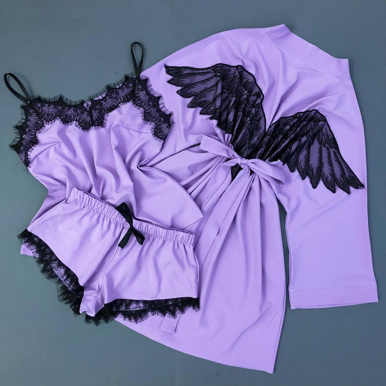 Халат із крилами та піжама, комплект трійка.