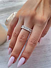 Каблучка сваровські срібна жіноча з великим камінням фіанітами «Блиск» / Каблучки зі срібла, фото 4