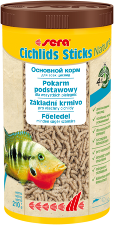 SERA Cichlids Sticks Nature Палочки для цихлид, корм для аквариумных рыб 1000 мл(210г) - фото 1 - id-p1693080029