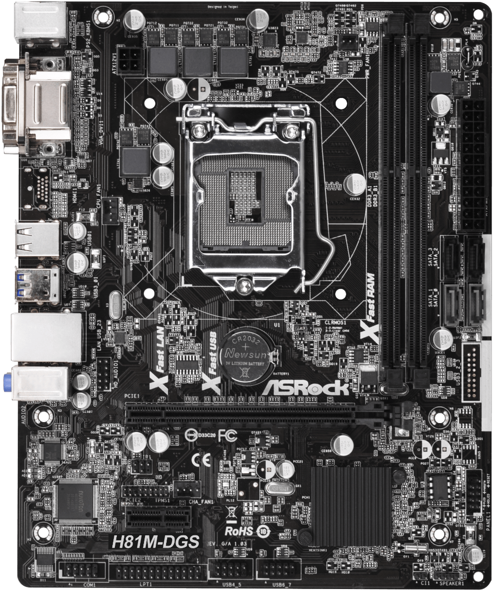 Материнська ПЛАТА s1150 ASRock H81M-DGS на DDR3 / USB3.0 / SATA3 LGA 1150 з ГАРАНТІЄЮ, фото 1