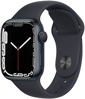 Смарт-годинник Apple Watch Series 7 45mm Midnight Aluminum Case with Midnight Sport Band (MKN53, MKNN3) Б/У